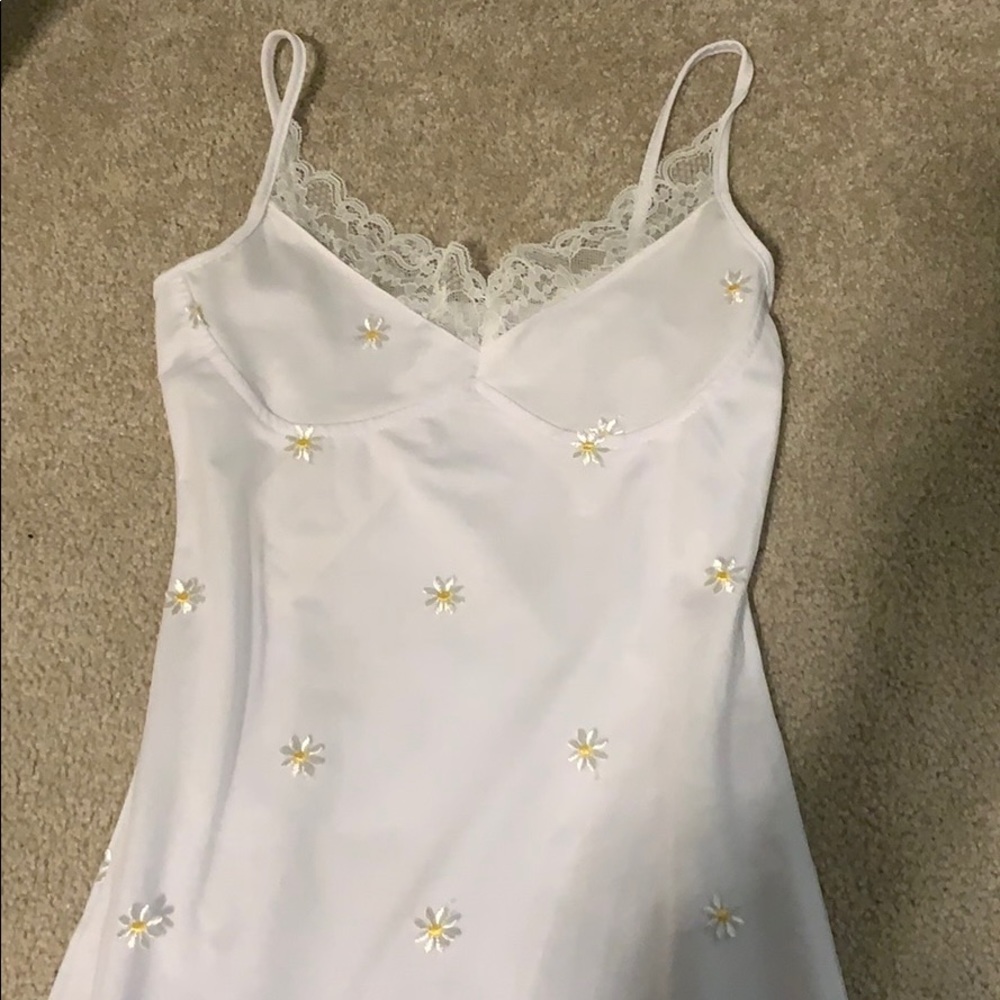 White dress with flowers